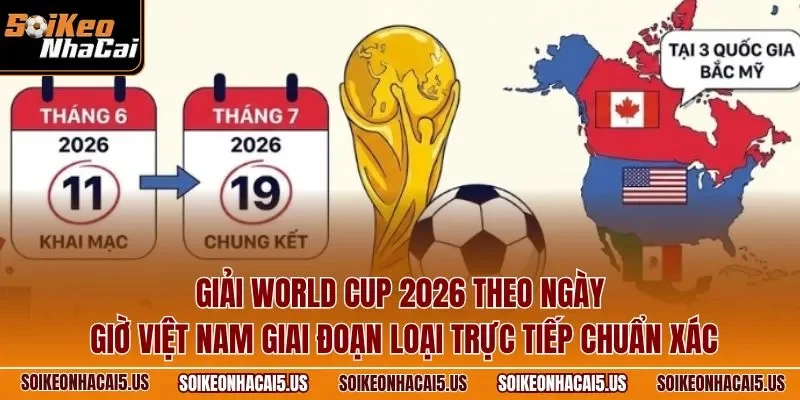 Giải World Cup 2026 theo ngày giờ Việt Nam giai đoạn loại trực tiếp chuẩn xác